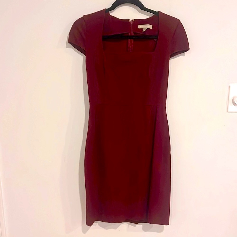 Banana Republic Wine Cap Sleeve Fitted Dress Size 4